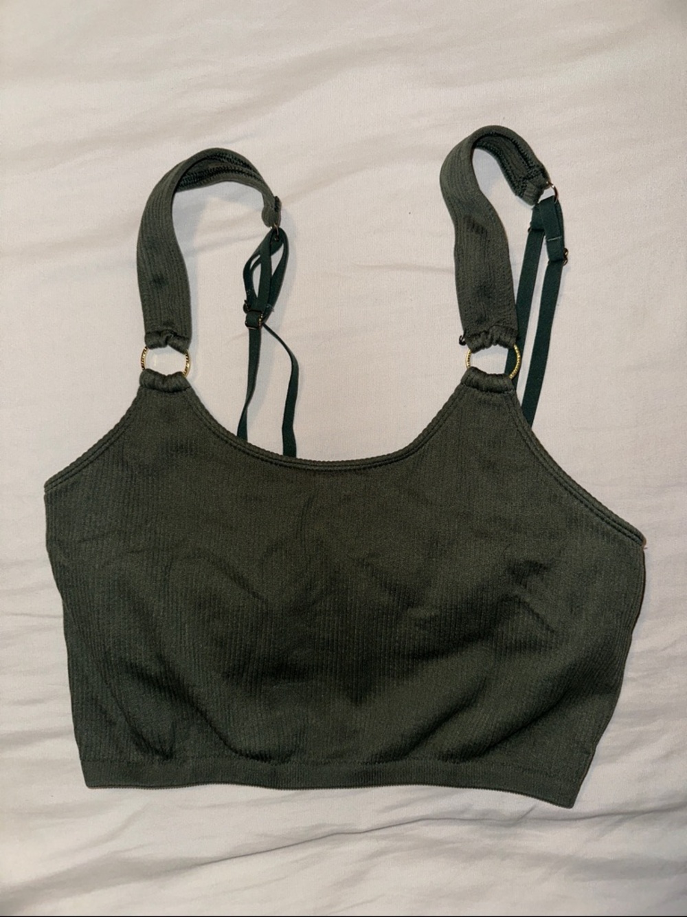 Aerie Ribbed Dark Green Bralette Top